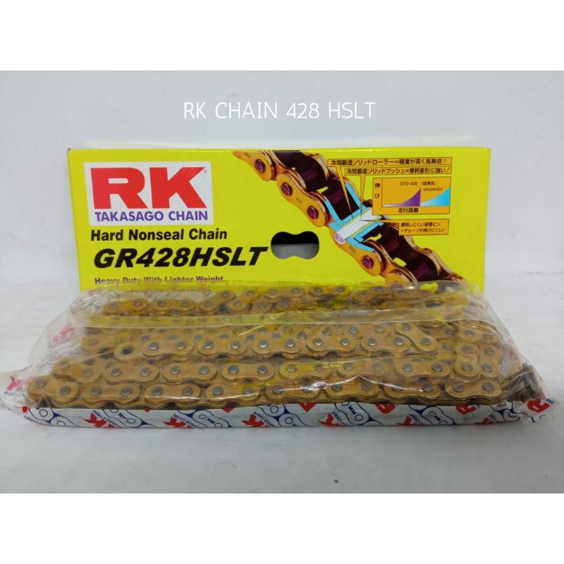 Rantai chain Rante Racing Gold Emas RK GR HSLT 428-130L, 140L original japan