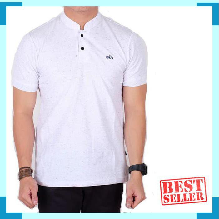 Kekinian polo shirt pria / kaos kerah lengan pendek / baju cowok pendek kerah - Putih- M