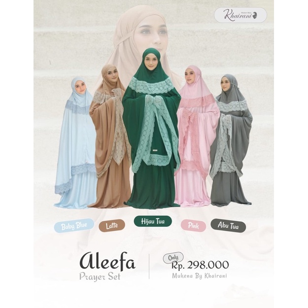ALEEFA PRAYER SET by KHAIRANI MOSLEM WEAR / MUKENA JUMBO MURAH / MUKENA RAYON JUMBO