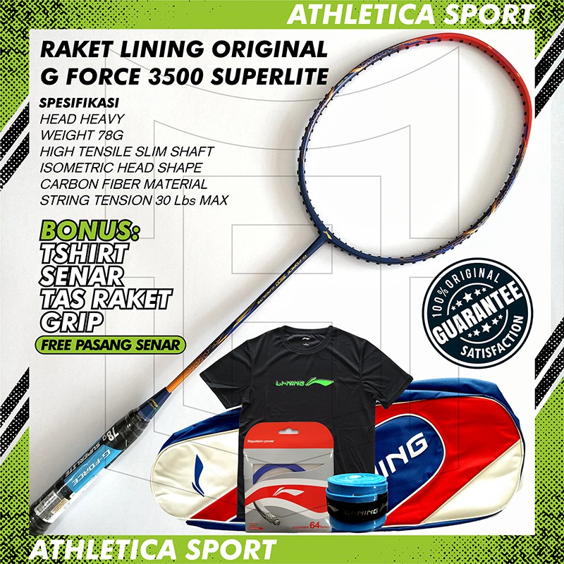 RAKET BADMINTON LINING GFORCE 3500 SUPERLITE ORIGINAL