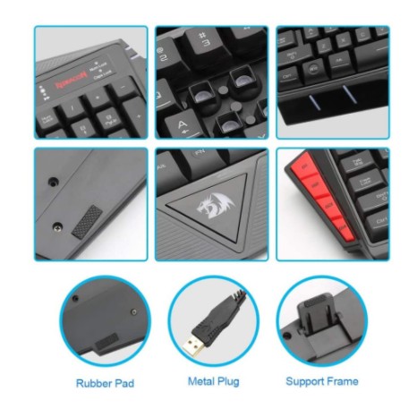 Keyboard gaming redragon wired usb 2.0 membrane multimedia Macro program backlight k501 k-501 asura