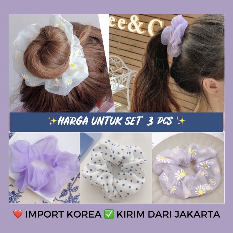 BISA COD 3Pcs/Set Scrunchie hijab Kunciran korea Ikat Rambut ANAK Kunciran anak princess