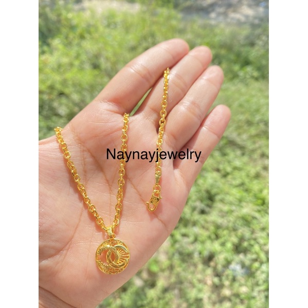 Kalung Koin 45cm / warna 24k / Logam yxy