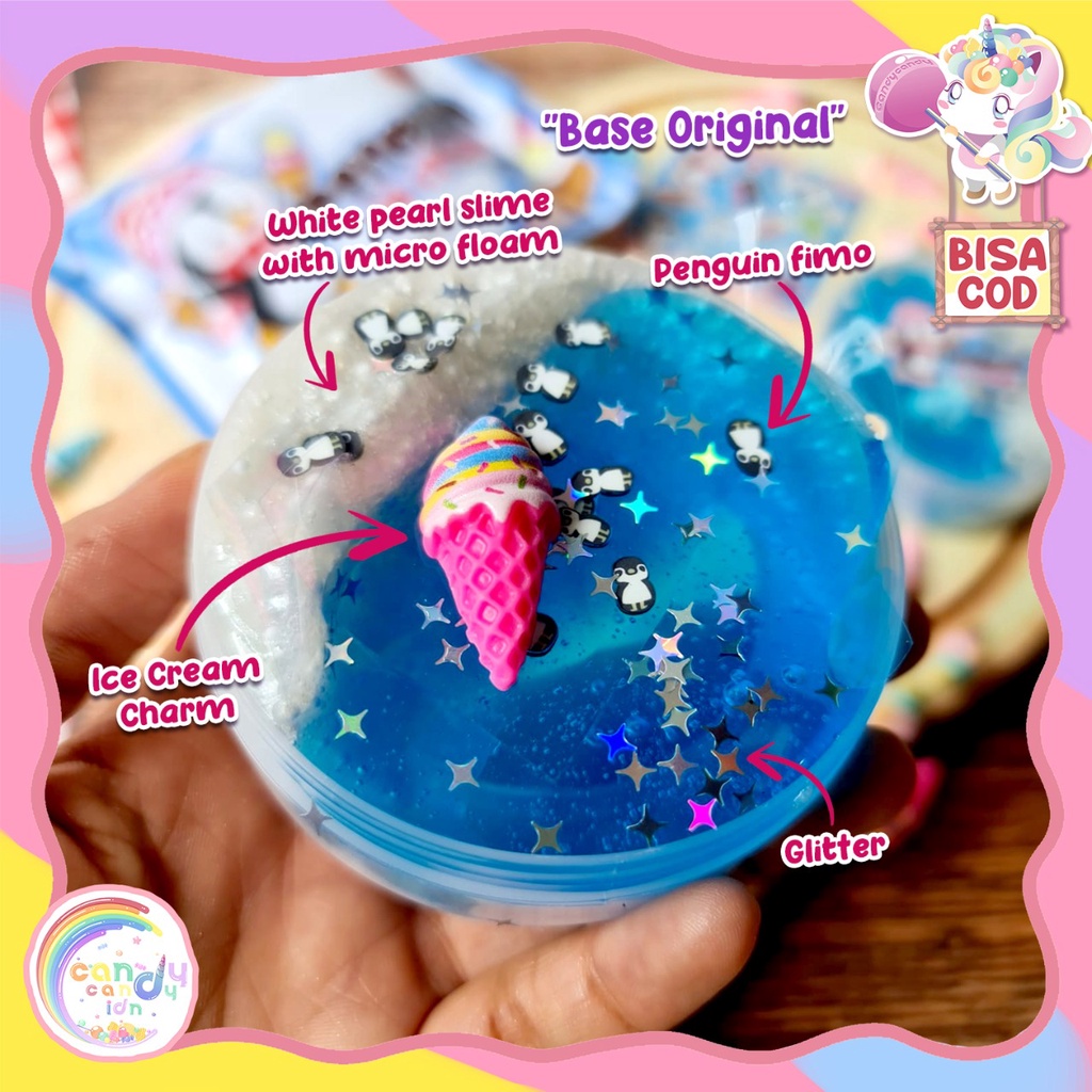 slime Unicorn Cookie Dough &amp; Choco Berry Bear with package by kadokado.idn