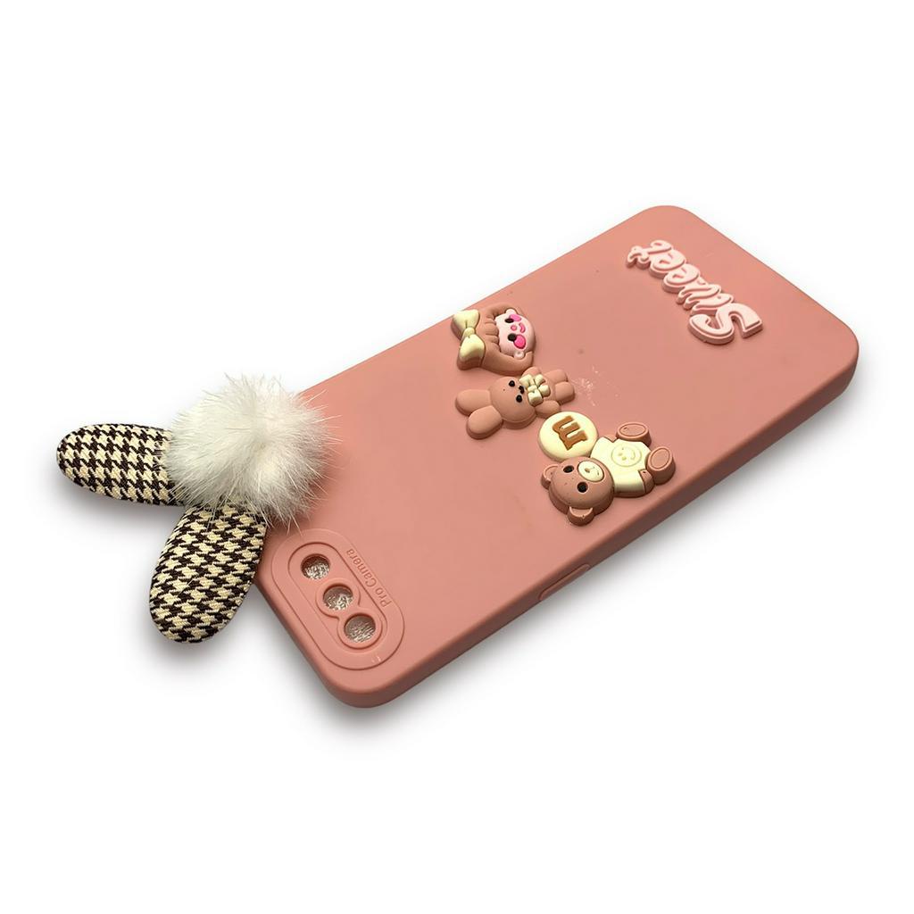 Softcase Candy dengan Boneka 3D untuk Oppo A3s - Sweetacase.id - Casing Lucu - Kesing Cewek - Casing Lembut - Case Bening - Lucu - Gemoy Transparan Bumper