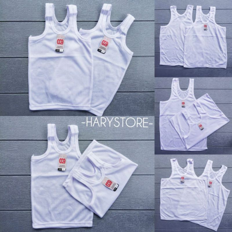 Singlet 009 anak sekolah putih murah halus / singlet murah anak S M L XL 3L