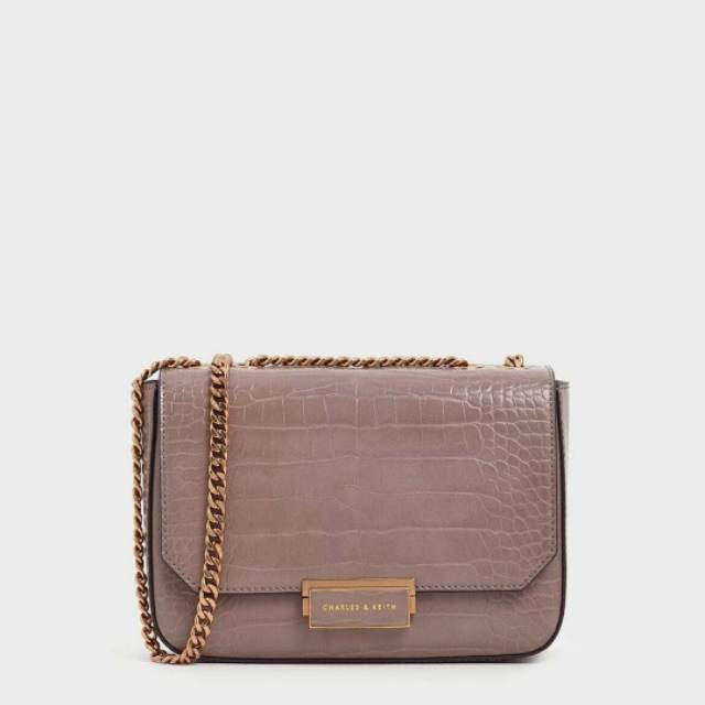 11.11 SALE | CK Croc-Effect Structured Crossbody Bag