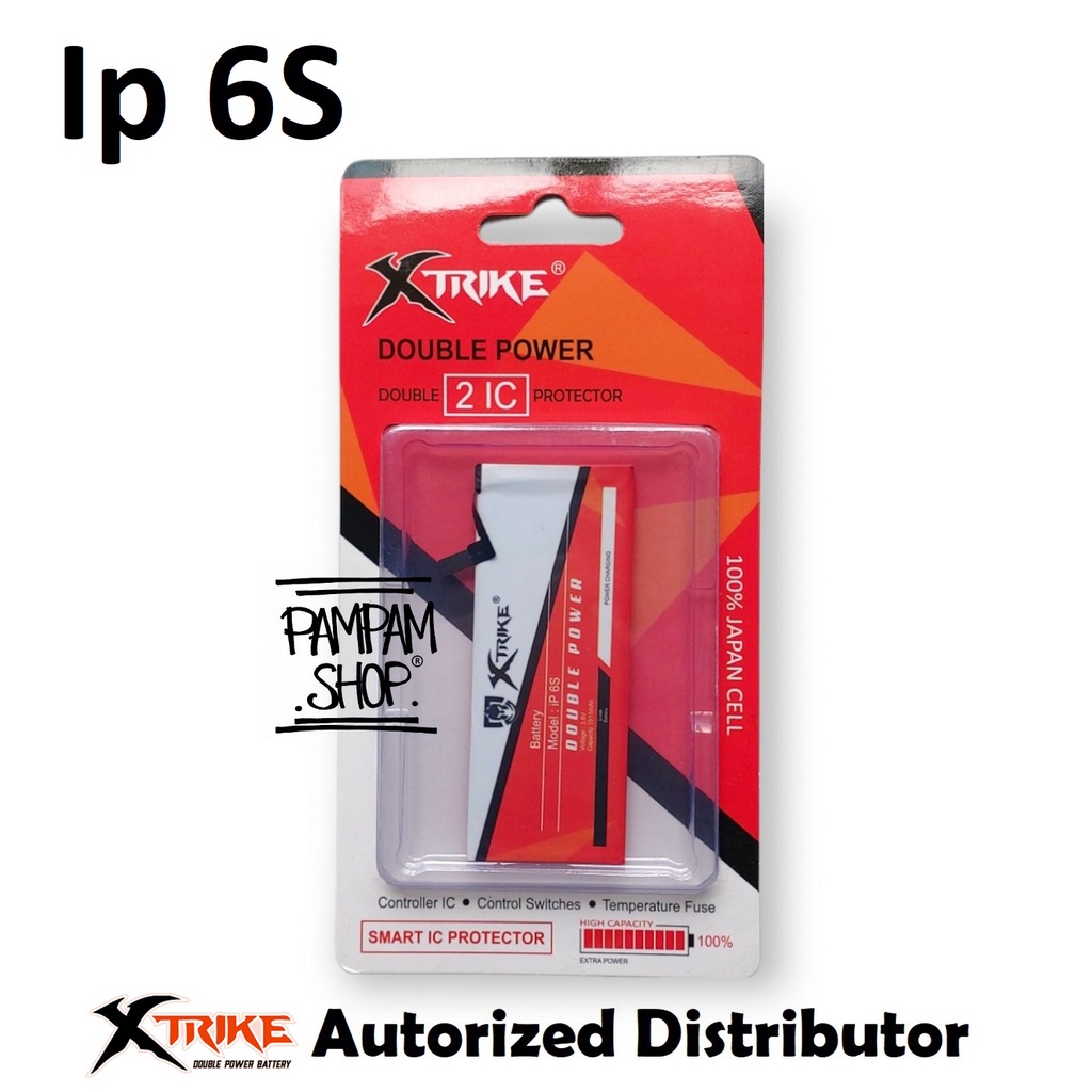 Baterai XTRIKE Double Power Original for 6S Batre Batrai Battery Handphone HP Ori Iphone Ip Dual