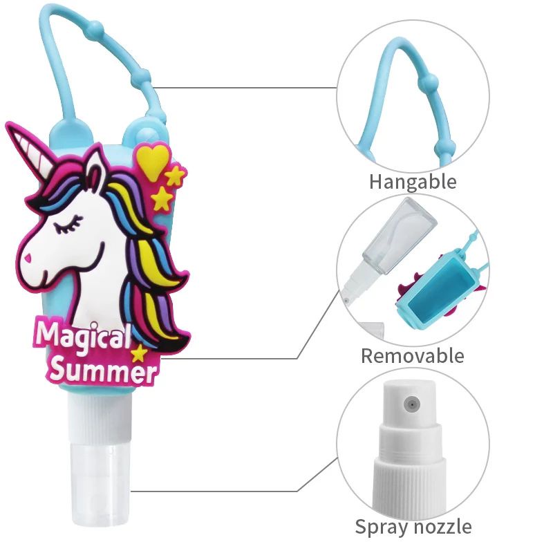 Botol Spray Tanpa Isi Gantungan Kunci Tas Hand Sanitizer Karakter Lucu Silicon Model Petak