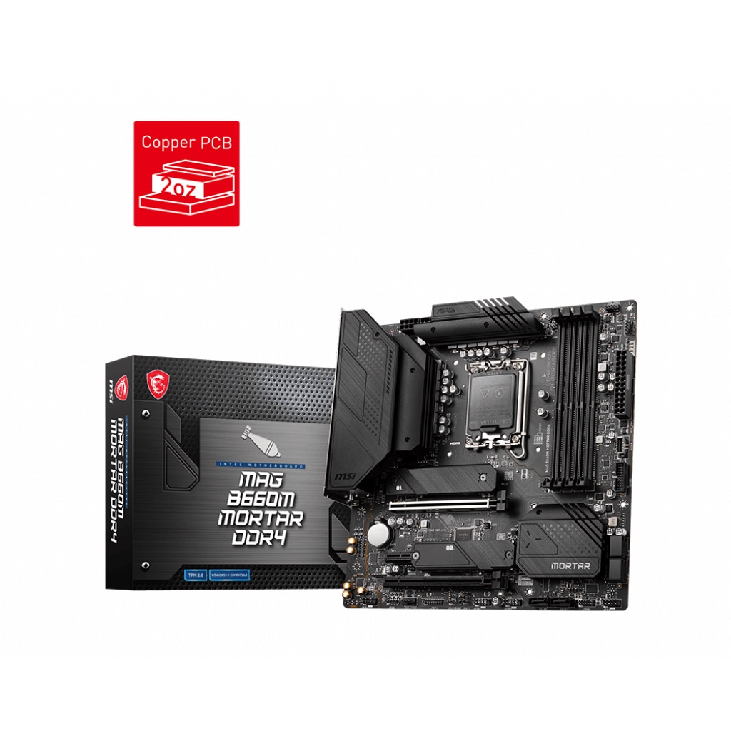 MSI MOTHERBOARD MAG B660M MORTAR DDR4 Intel B660 LGA 1700 mATX