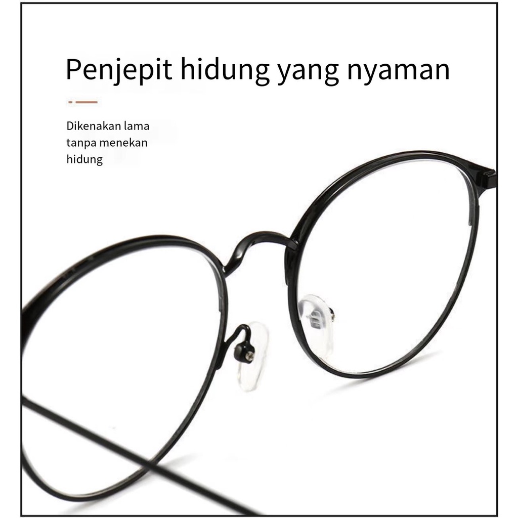 Frame Kacamata Anti Radiasi Korean Fashion Kacamata Bulat Eyeglasses Import