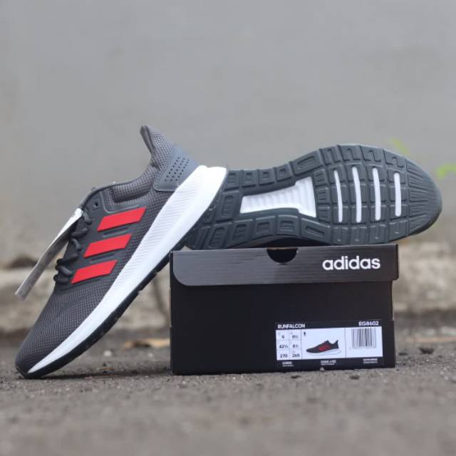 Adidas Run Falcon Grey White List Red (EG8602)⠀
