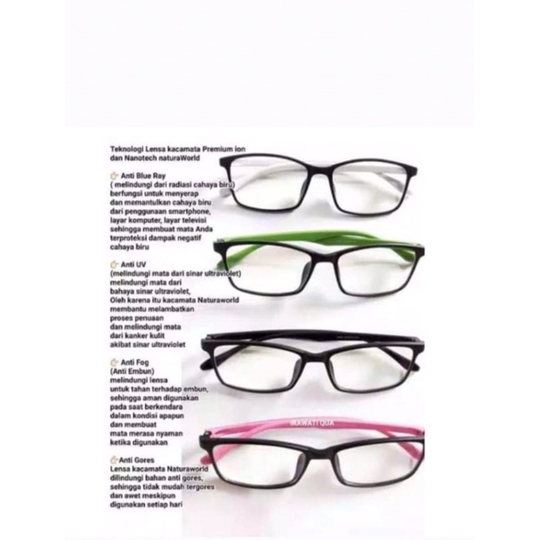 kacamata ion nano model kotak dan bulat by narura world