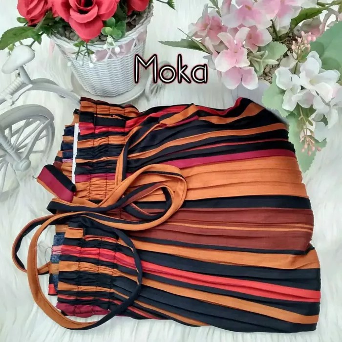 Candy Plisket | Celana Kulot Plisket | Kulot pelangi | Plisket motif