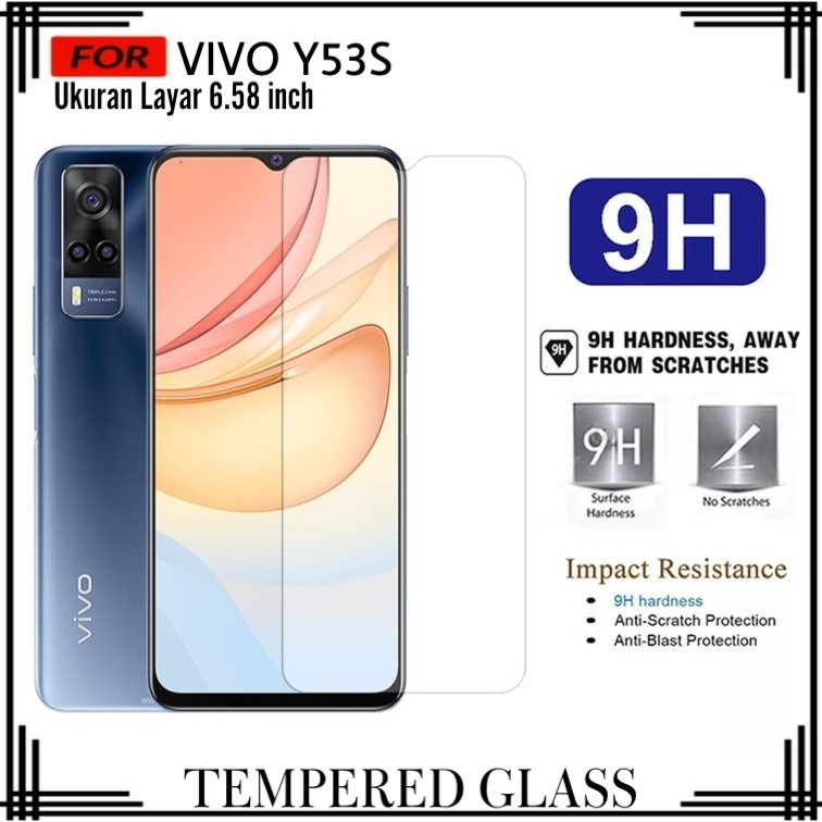 PROMO TEMPERED GLASS VIVO Y53S ANTI GORES KACA BENING PREMIUM ANTI BEKAS SIDIK JARI