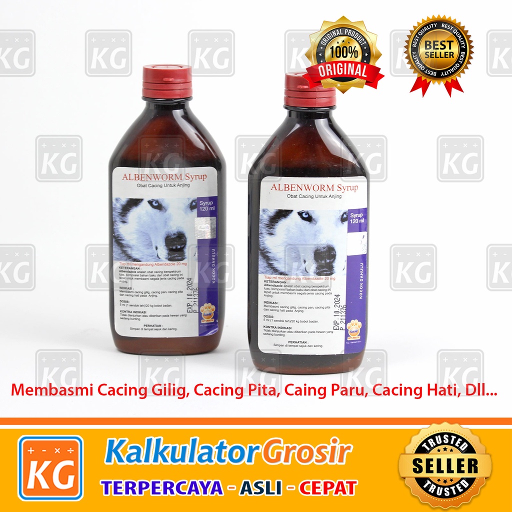 Albenworm Cat Syrup 120ml / Raid All / Obat Cacing Kucing Sirup / Pet / Hewan / Binatang Kucing Anjing Albenworm Dog Syrup