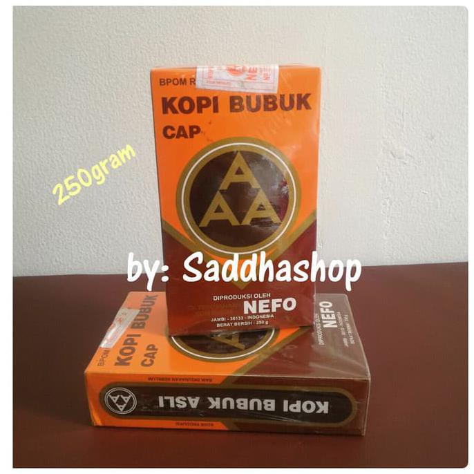 

KOPI MURNI BUBUK HITAM EXCELSA NIKMAT ASLI CAP AAA NEFO JAMBI 250GRAM KODE 359