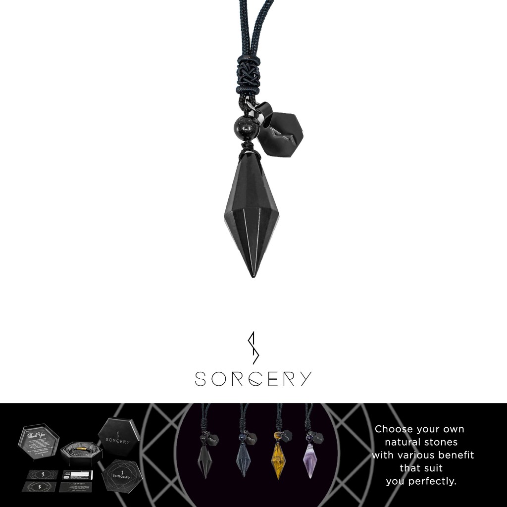 SORCERY Pendant Bandul Liontin Kalung Kesehatan Natural Stone Batu Alam Asli Unisex Cewek Cowok Pria Wanita-1