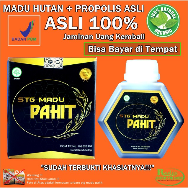 Madu Hitam Pahit + Propolis Asli 100% / Madu Pahit Stg Herbal / Testimoni Terbanyak