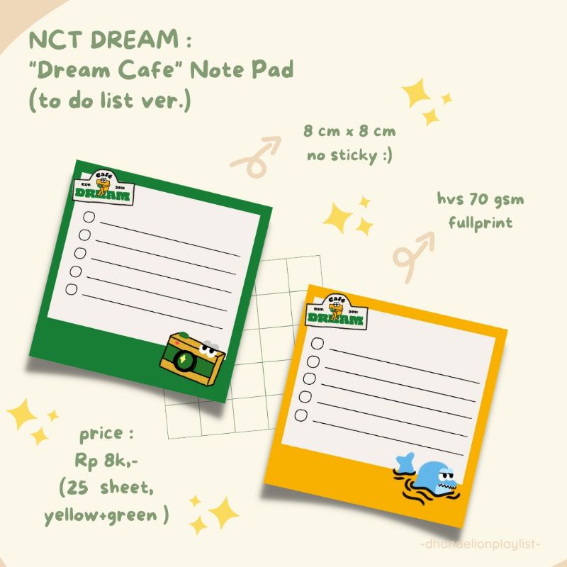 

NCT DREAM : Dream Cafe Note Pad / Memo Pad