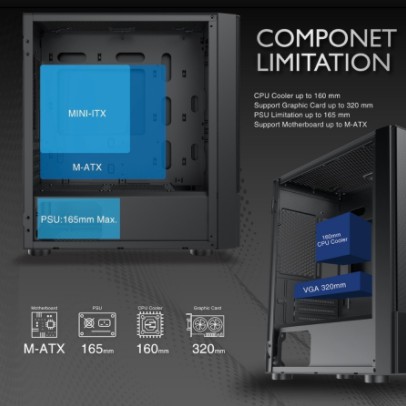 Xagatek Oreo M-ATX Tempered Glass + 3Pcs ARGB Fan