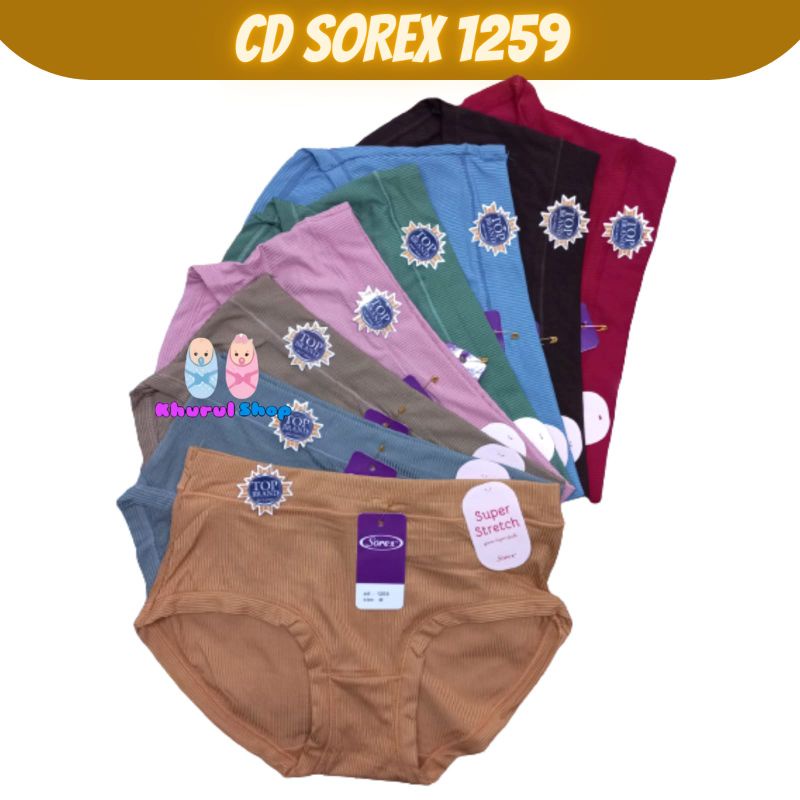 3pcs - CD Sorex 1259 | Dalaman Cewek | Celana Dalam Wanita Dewasa Motif Salur Timbul