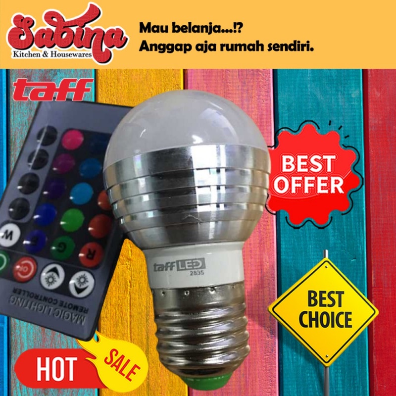 Bohlam Lampu LED Hias Dekorasi RGB 3W 16 Warna Remote Bulp Lamp