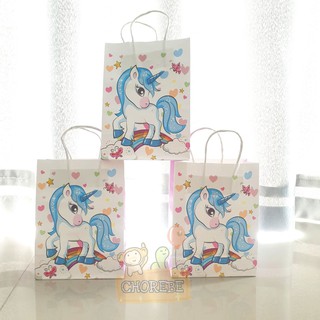 Tas Souvenir / Goodie Bag / Paper Bag Ulang Tahun Lucu Pegasus Unicorn