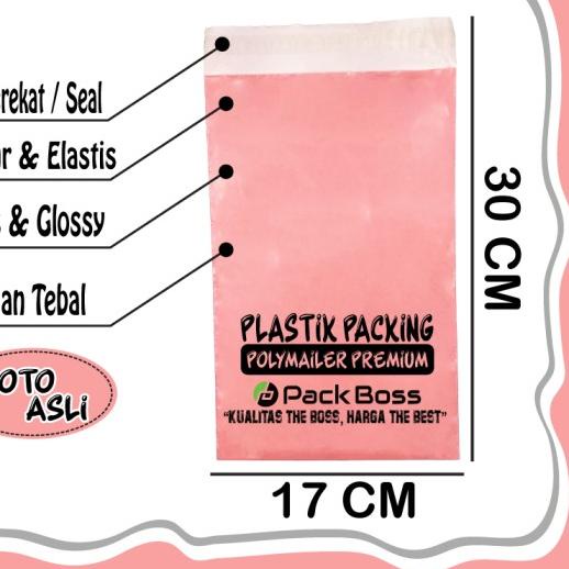 

✬ POLYMAILER 17X30 BABY PINK PREMIUM LANGSUNG PABRIK TEBAL DAN HALUS ✈