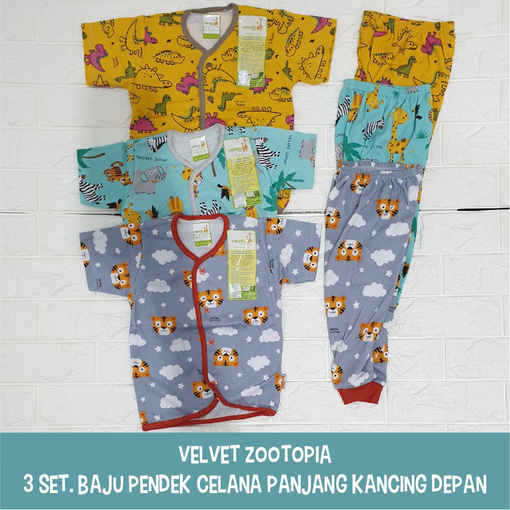 Velvet Junior Baju Pendek Celana Panjang (3 Setelan)1