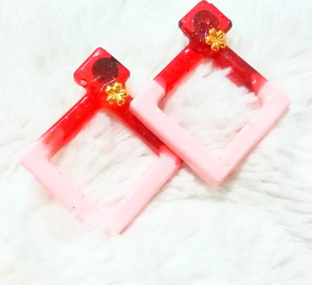 Anting anting high quality resin red jewelry fashion red stone