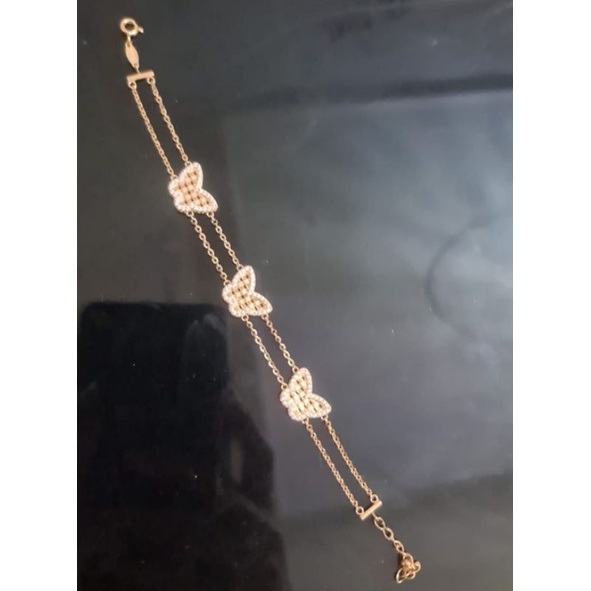 Gelang serut 3 kupu UBS kadar 8K 375