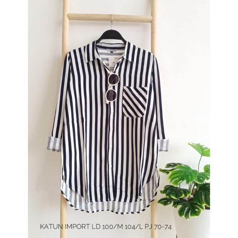 SALE KEMEJA SALUR WANITA JUMBO BIG SIZE IMPORT LENGAN PANJANG XXXL LD 120 TERMURAH