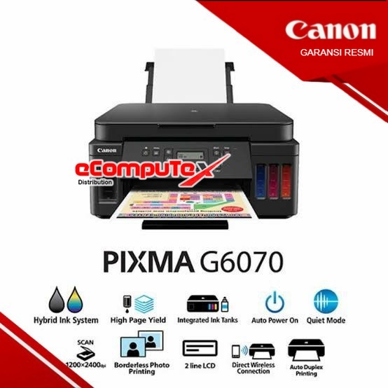 PRINTER CANON PIXMA G6070 / G 6070 PRINT / SCAN / COPY ALL IN ONE - GARANSI RESMI