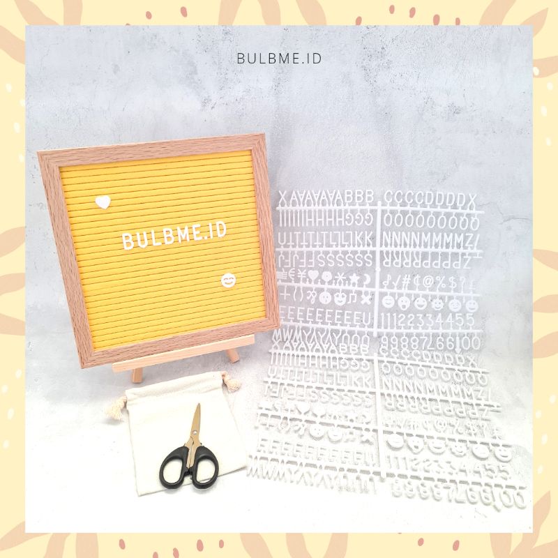 

Felt premium letter board yellow papan nama bayi kuning