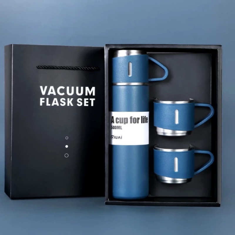 BEST SELLER!!! Termos Suan Set Vacuum Flask Thermos Set Bonus Gelas 3 In 1