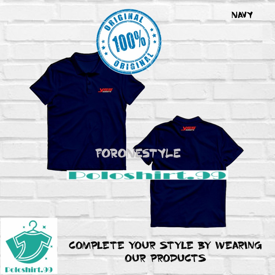 Poloshirt / Kaos Kerah Racing YSS SUSPENSION Logo Kaos Otomotif