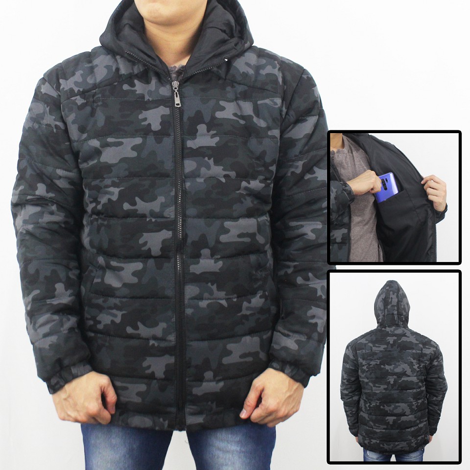 JAKET PUFFER CAMO ARMY TEBAL PRIA SIZE M L XL XXL  - JAKET WINTER - JAKET PARASUT TEBAL PRIA - JAKET GUNUNG TEBAL 01