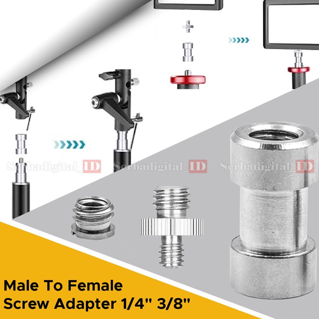 SPIGOT Screw Set 1/4 3/8 Converter Baut Adapter Mount Tripod, stand