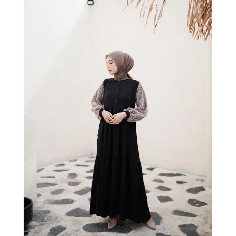 AZMA LONG DRESS - DRESS BRUKAT KONDANGAN WANITA REMAJA MUSLIM KEKINIAN - BAJU GAMIS HITAM WANITA TERBARU 2022 – GAMIS BRUKAT ANAK PEREMPUAN – DRESS KOREA – DRESS IMPORT – DRESS PESTA – DRESS BUSUI – DRES – PAKAIAN WANITA