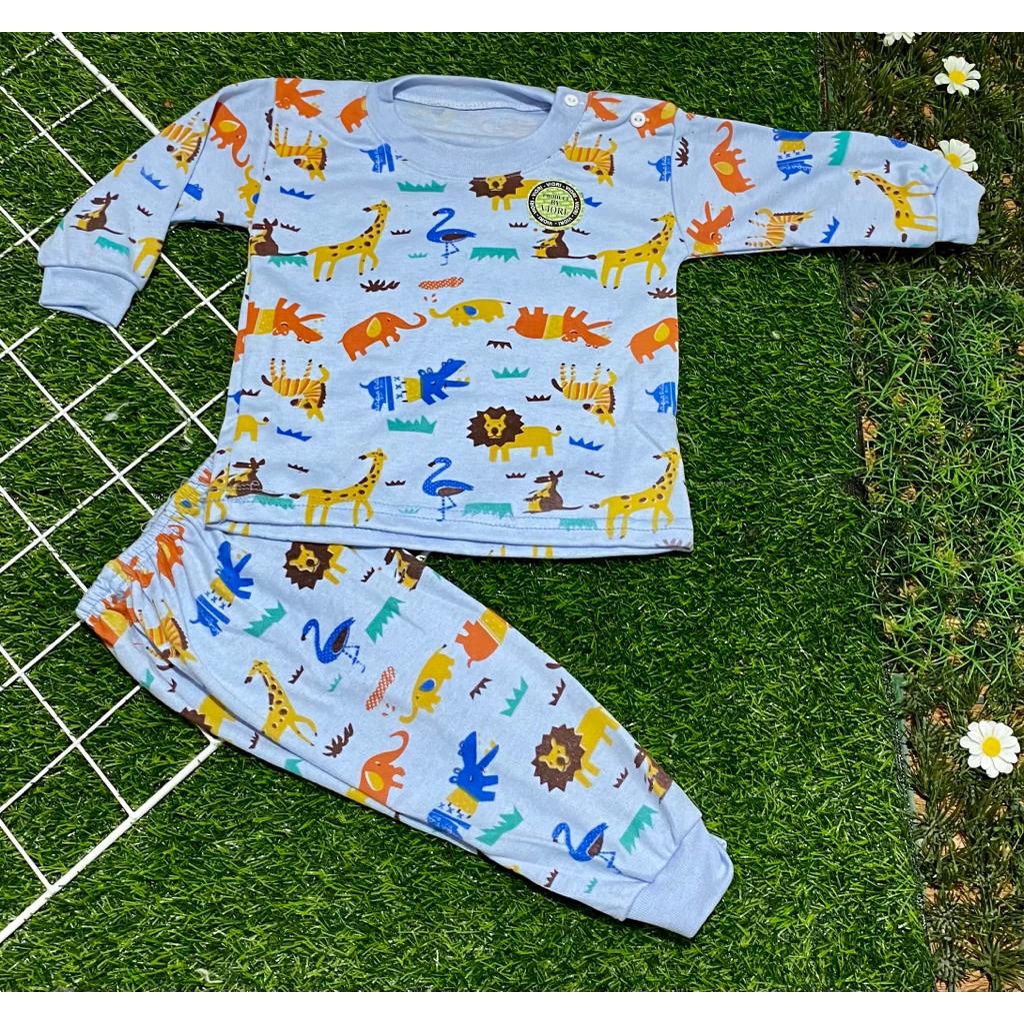 BAJU BAYI full print motif kudanil setelan panjang 3-12 bulan