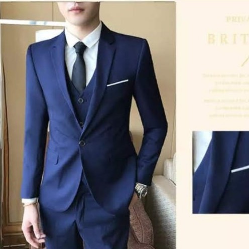 SETELAN BLAZER NAVY PRIA SLIMFIT NIKAYU ORIGINAL 5IN1 - NEW DALTON NAVY HIGH TWIST PREMIUM