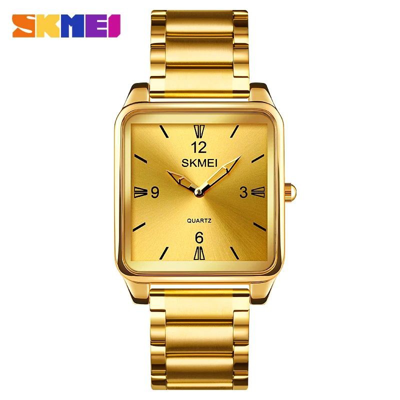 SKMEI 1603 Jam Tangan Pria Wanita Analog Tali Stainless Kulit WATCHKITE WKOS