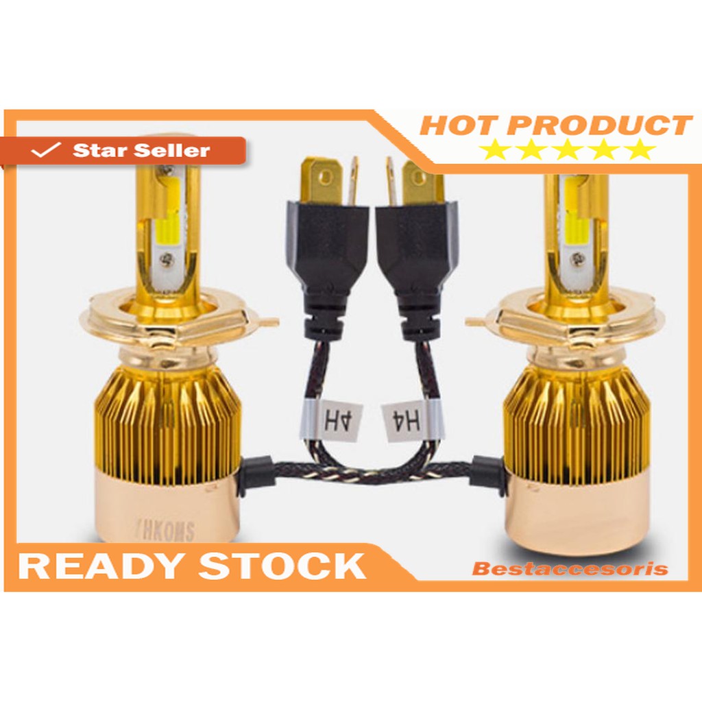 Distributor Led C6 H4 Gold 2 Warna Putih Kuning Garansi Original
