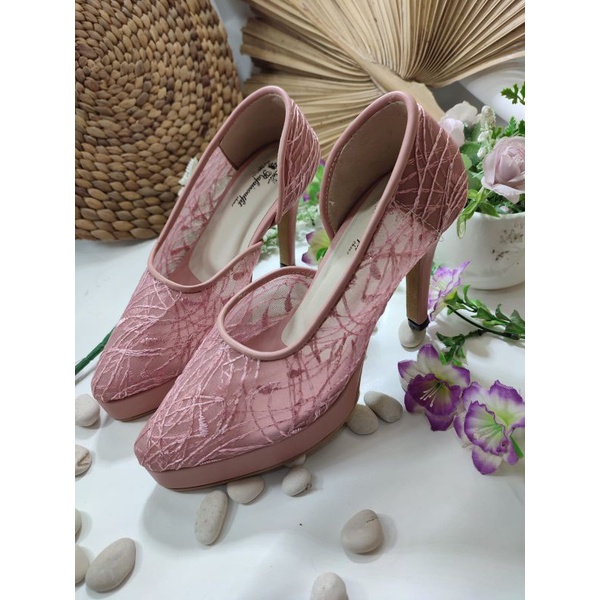 sepatu micca rafaizoutfit wrna Dustypink tinggi 12cm