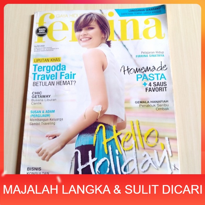 Majalah FEMINA No.46 Nov 2016 FIRRINA SINATRYA Langka