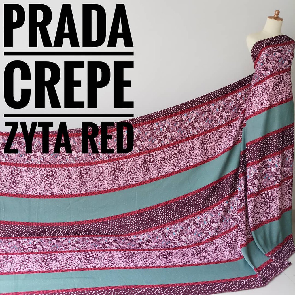Kain Meteran Prada Crepe Zyta Red (0.5M)