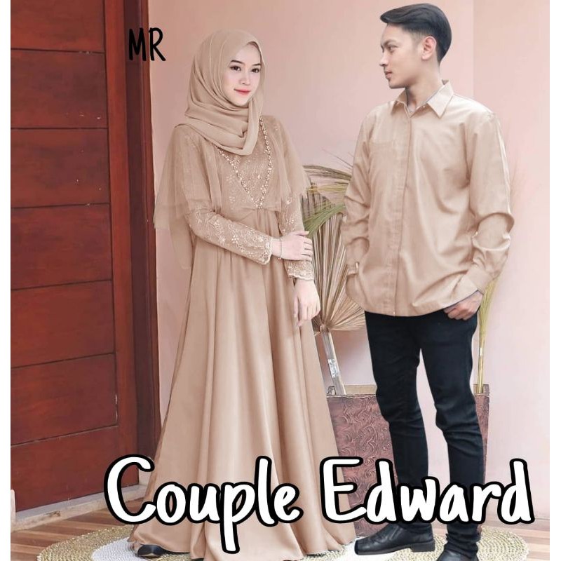 CP EDWARD COUPLE KEMEJA MAXY EDELINE GAMIS DRESS MUSLIM MUTIARA VELVET ( MAXY 3 UKURAN L XL XXL) MR