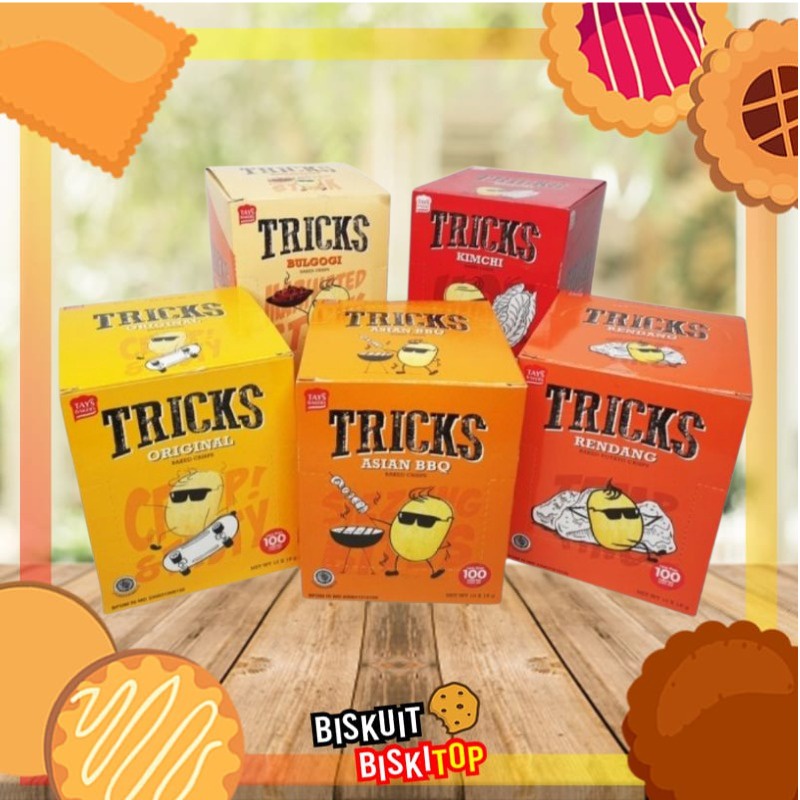

B. BISKITOP - Tricks Crips Potato 10 X 15G (All varian) Cemilan Dewasa Anak Renyah