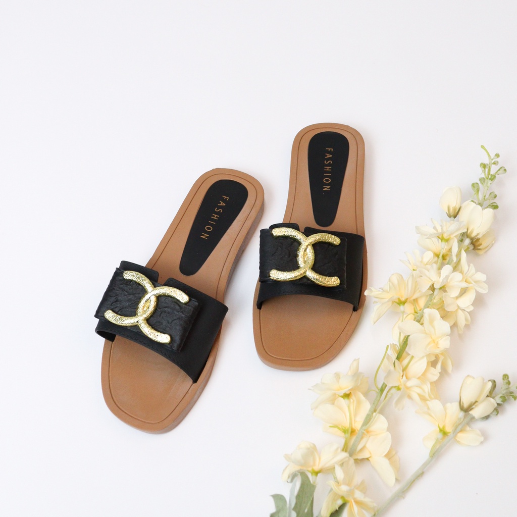 Kana Sandal Selop Wanita Slip On Teplek - Demorin Shoes Sendal Jelly